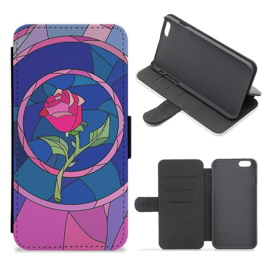 Glass Rose - Beauty and the Beast Flip Wallet Phone Case - Fun Cases