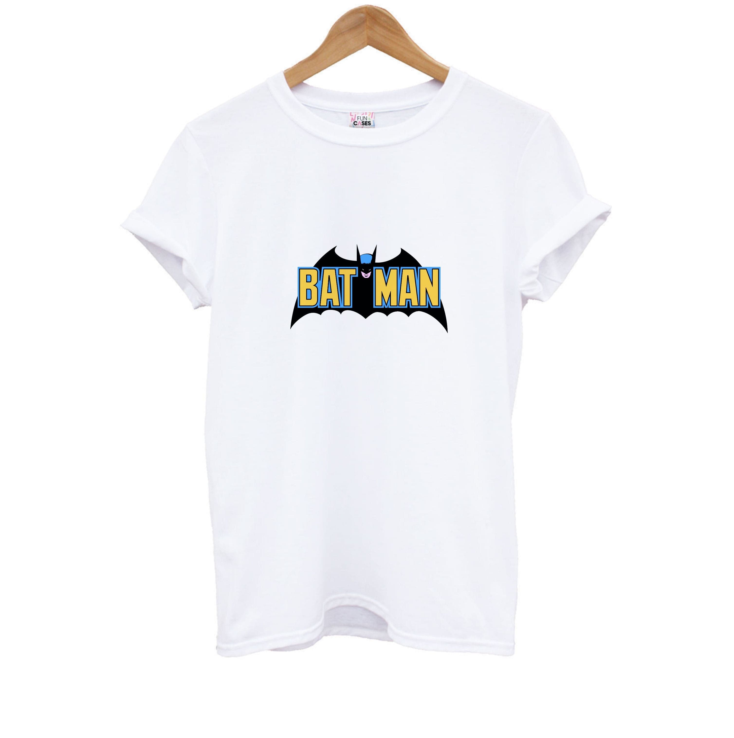 Yellow Bat Superhero Logo Kids T-Shirt