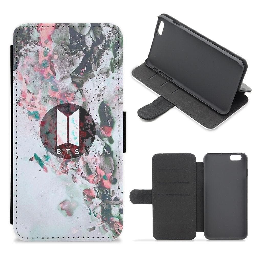 BTS Marble Logo Flip Wallet Phone Case - Fun Cases