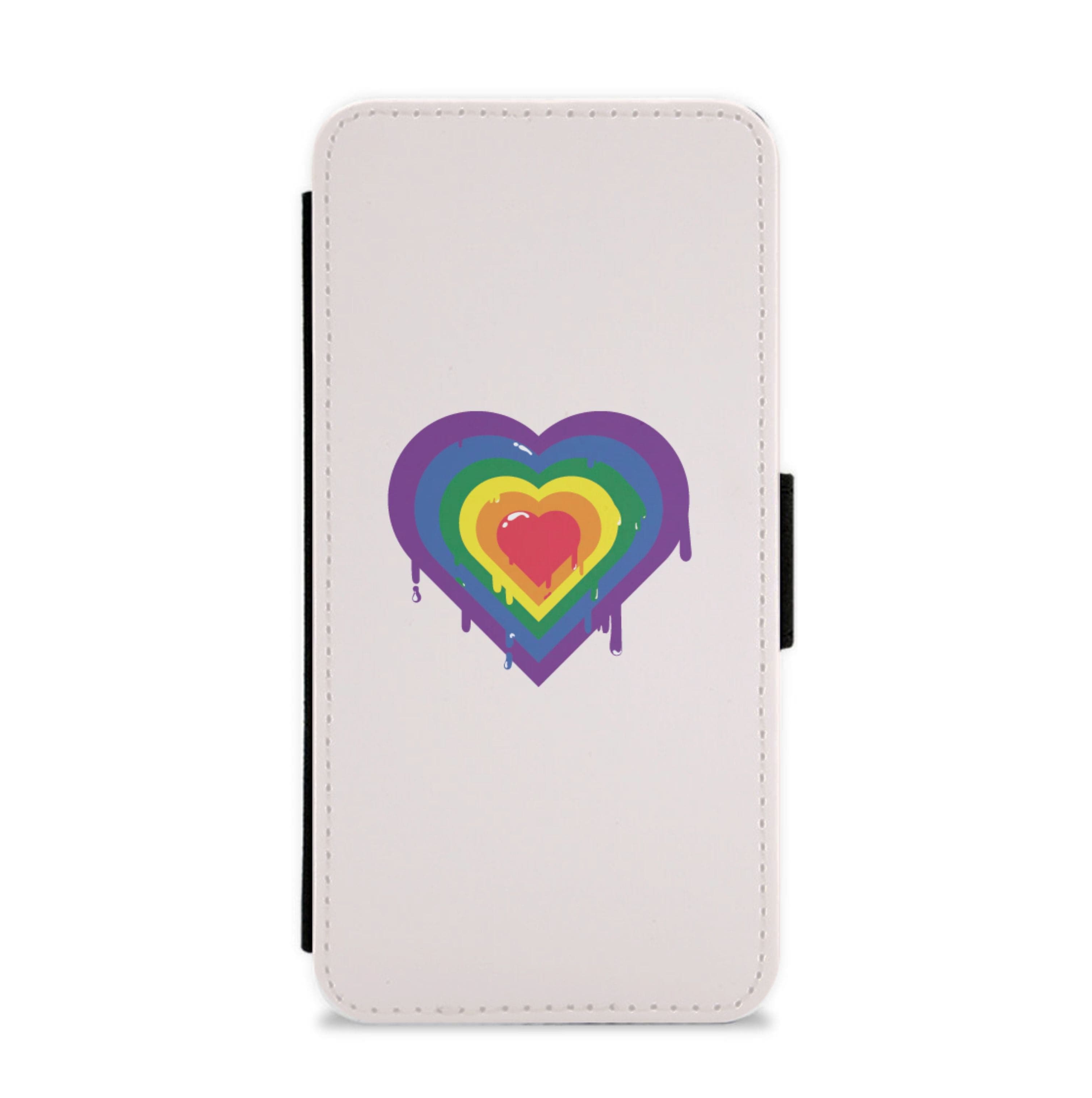 Dripped heart - Pride Flip / Wallet Phone Case