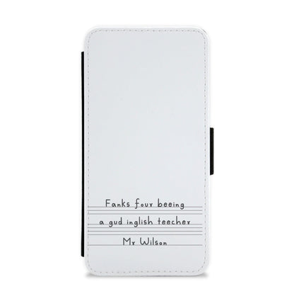 English Teacher - Personalised Teachers Gift Flip / Wallet Phone Case