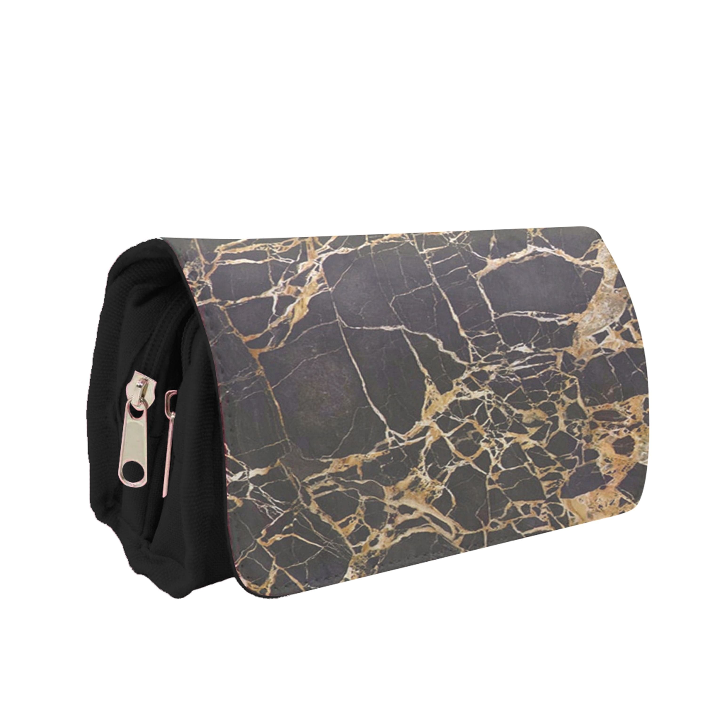 Black & Gold Marble Pattern Pencil Case