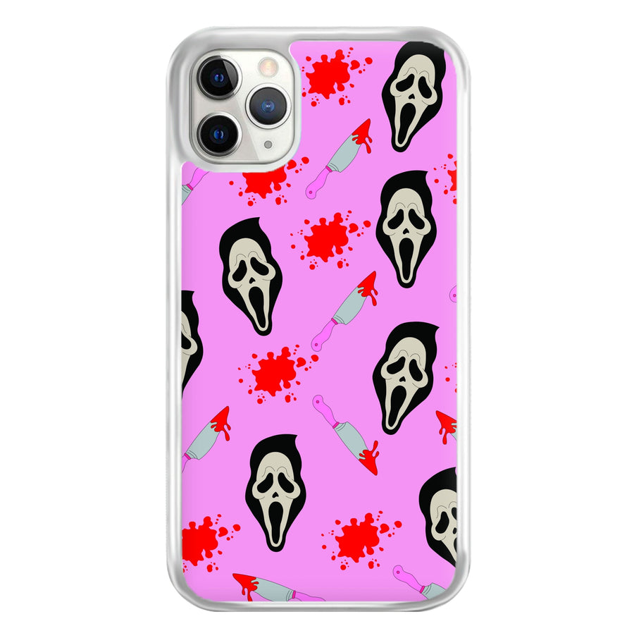 Pink Ghostface Pattern - Scream Phone Case