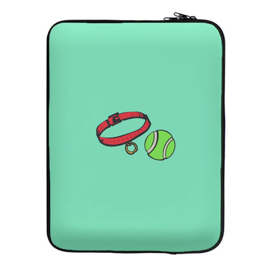 Collar and ball - Dog Patterns Laptop Sleeve