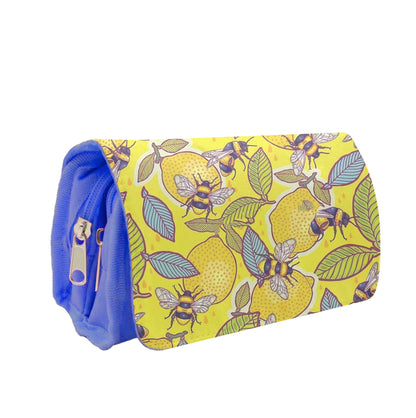 Yellow Lemon and Bee Pencil Case