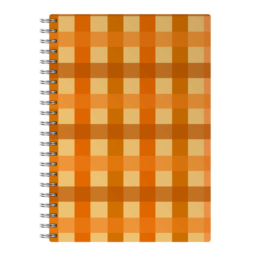 Orange Plaid Pattern- Autumn Notebook