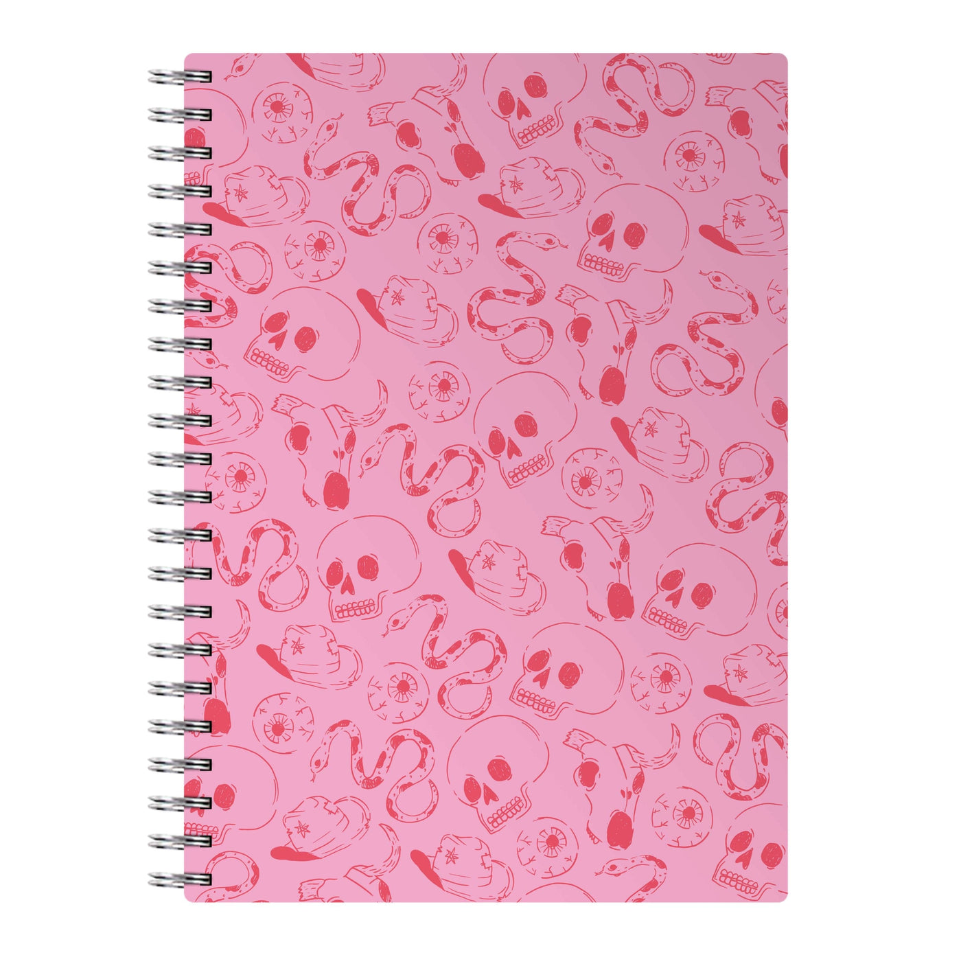 Pink Snakes And Skulls - Western  Notebook