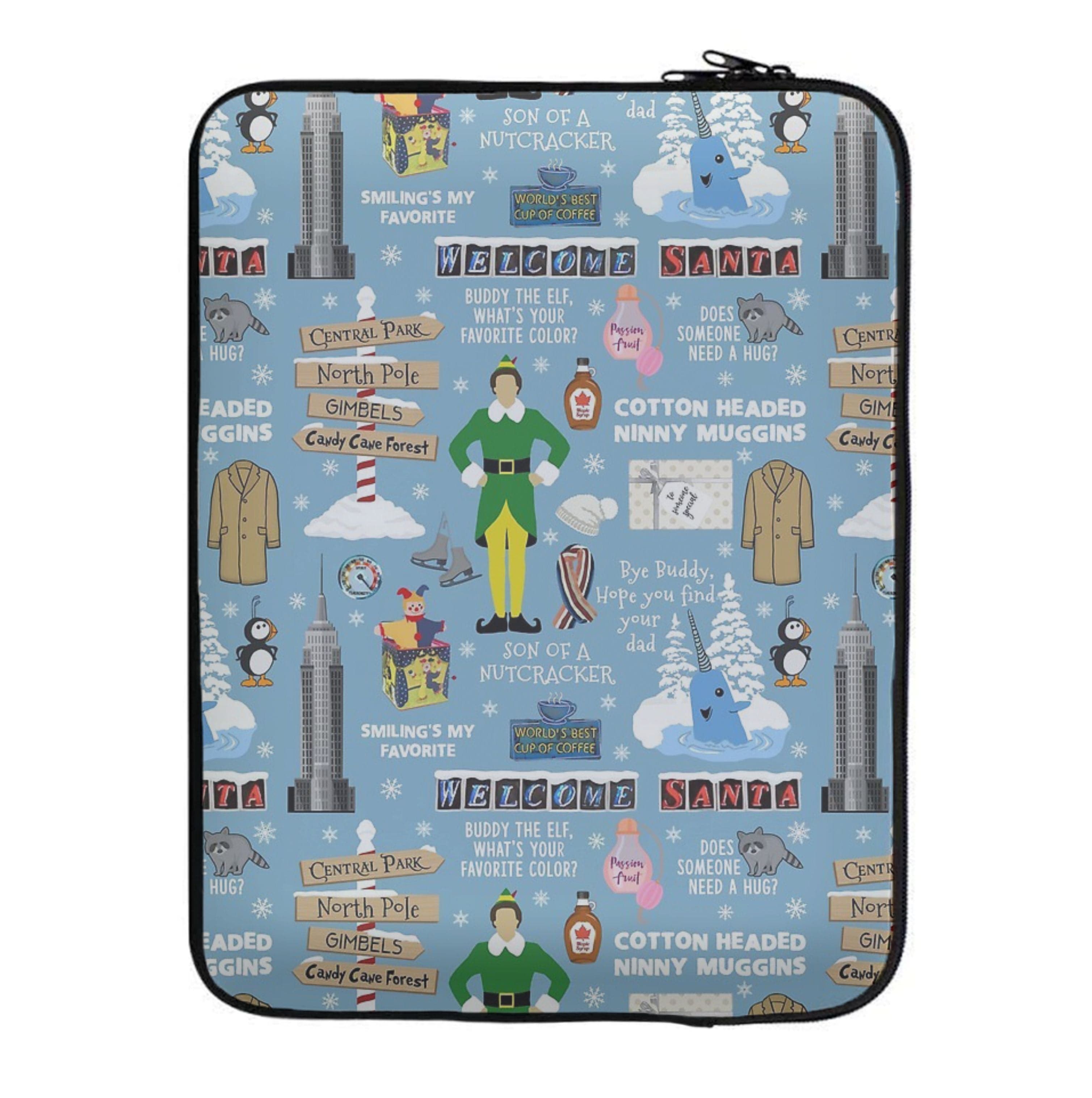 Blue Buddy The Elf Pattern Laptop Sleeve