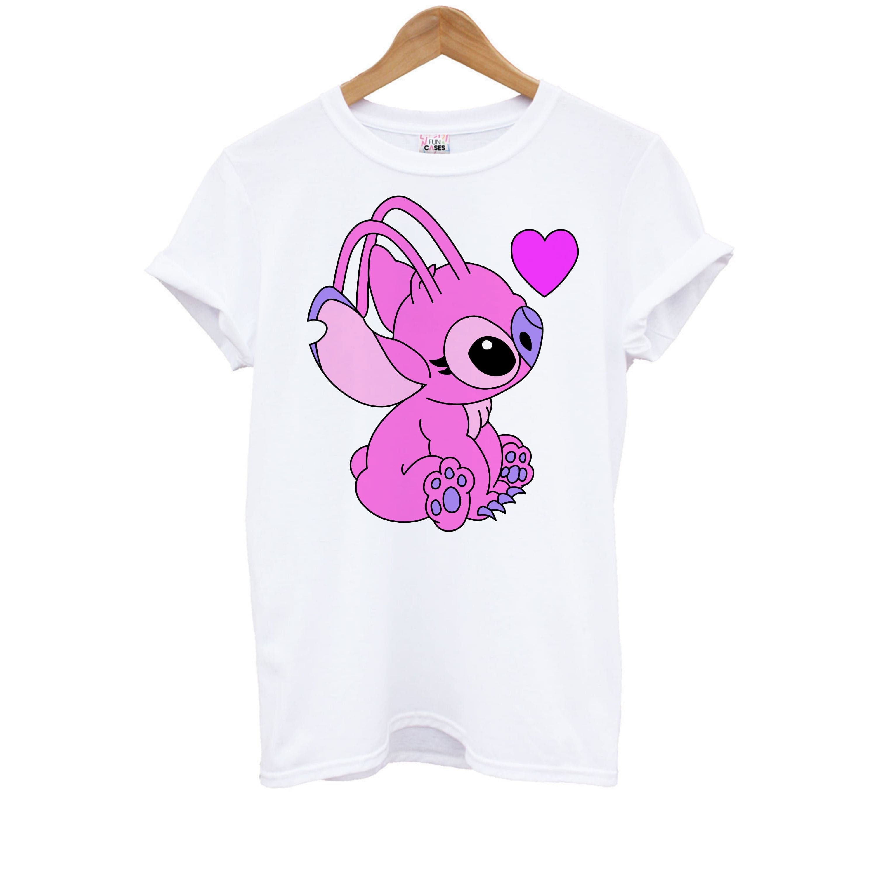 Love Heart Pattern - Pink Alien Kids T-Shirt