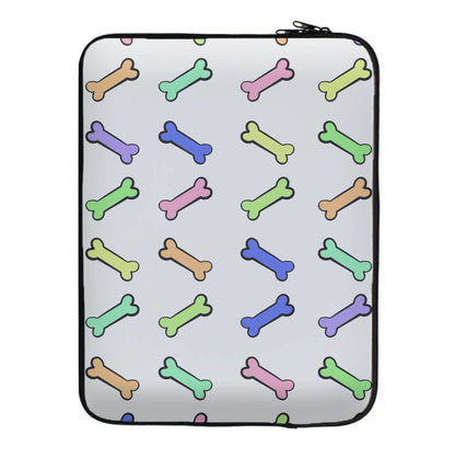 Multi colour bones - Dog Patterns Laptop Sleeve