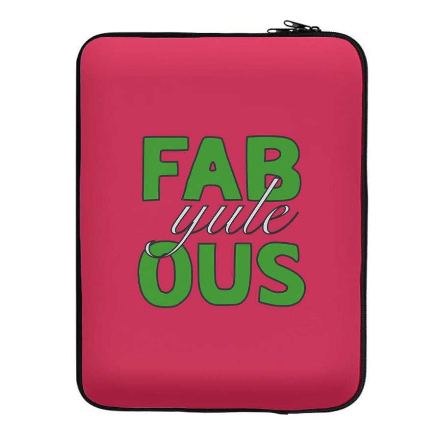 Fab-Yule-Ous Red - Christmas Puns Laptop Sleeve