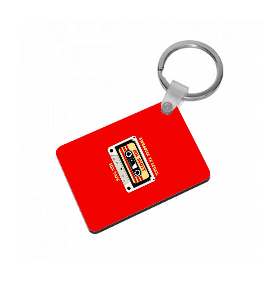 Awesome Teacher Mix Tape - Personalised Teachers Gift Keyring