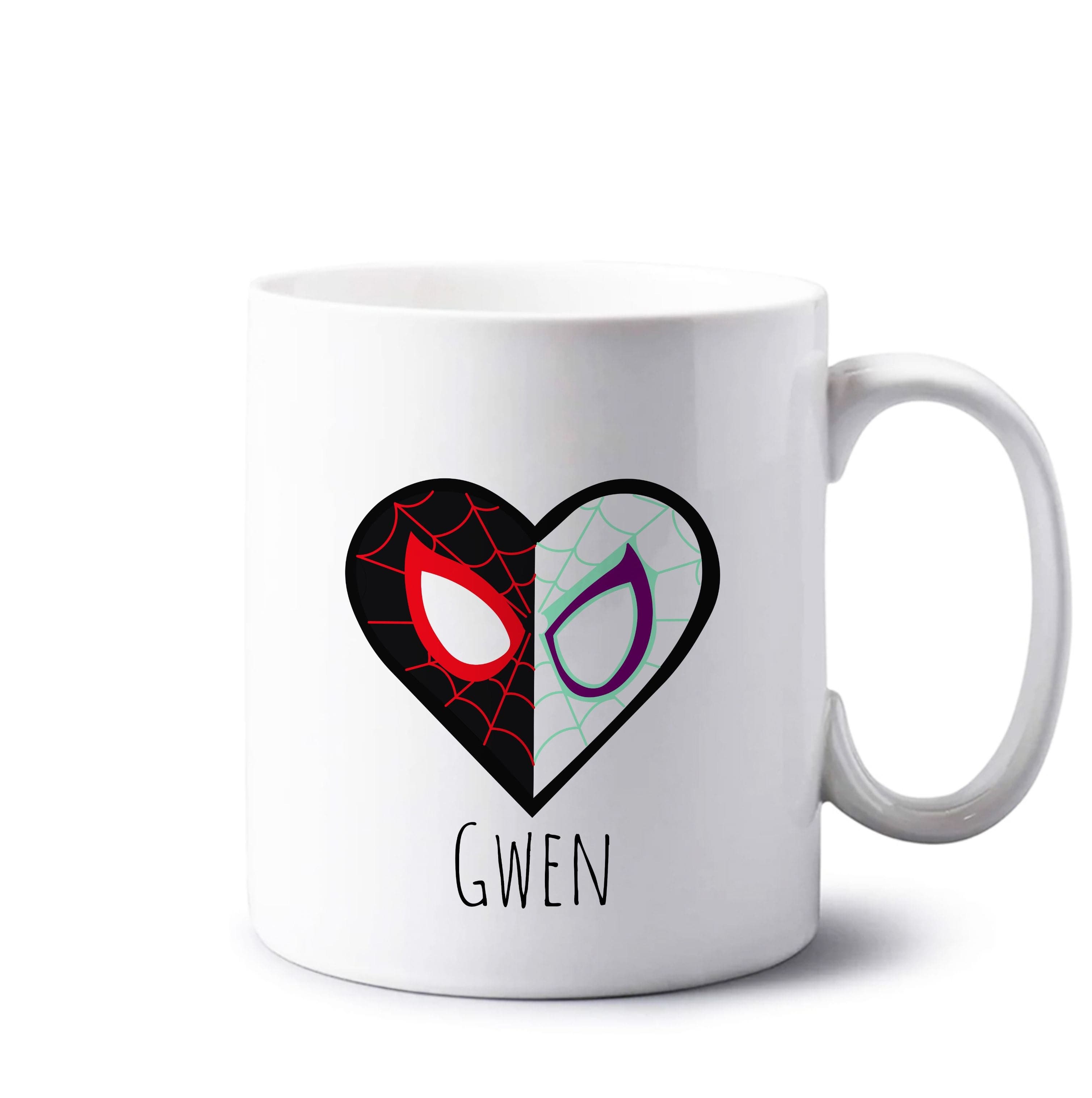 Gwen And SpiderMan - Personalised Superhero Comic Mug