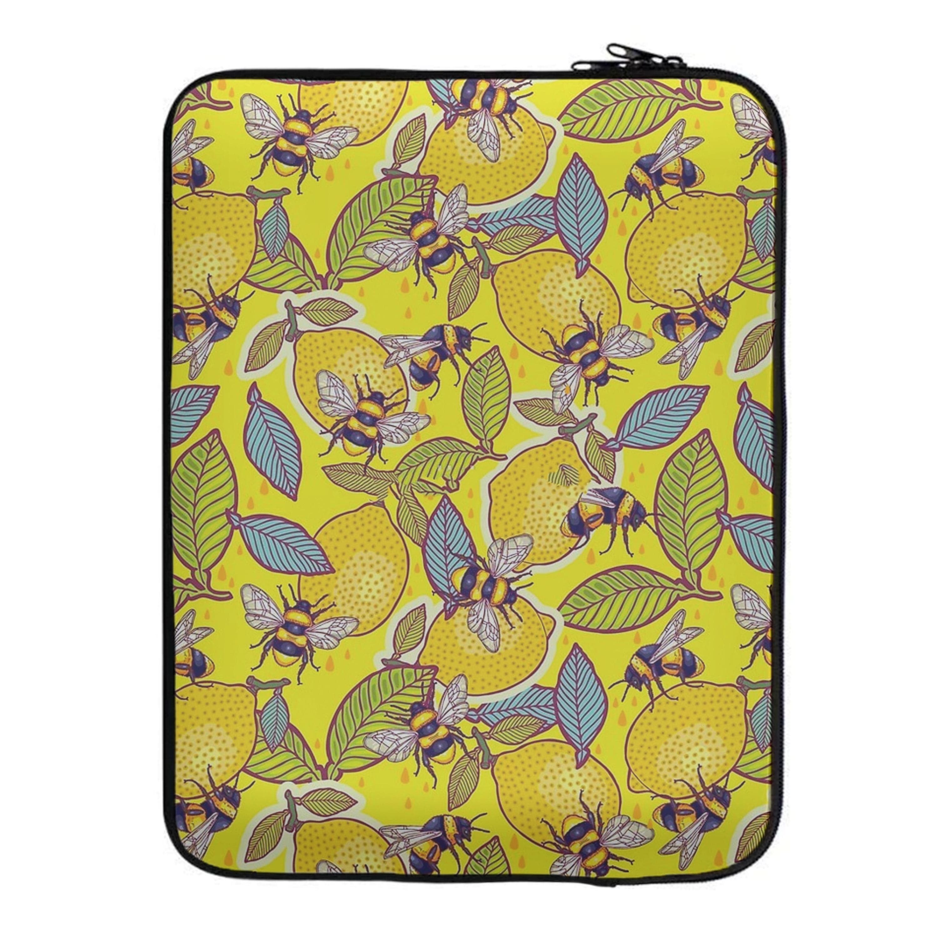 Yellow Lemon and Bee Laptop Sleeve