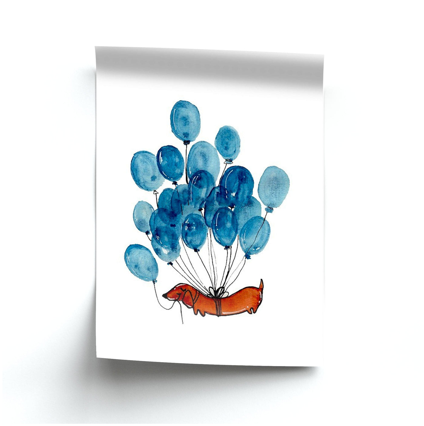 Dachshund And Balloons Poster