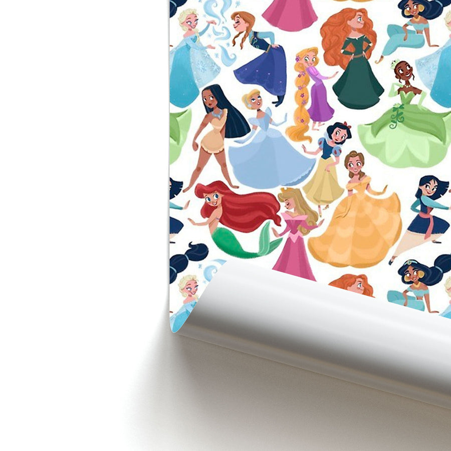 Disney Princess Pattern Poster