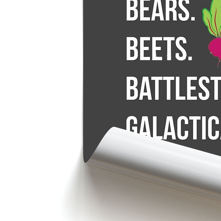 Bears. Beets. Battlestar Galactica Illustration - The Office Poster