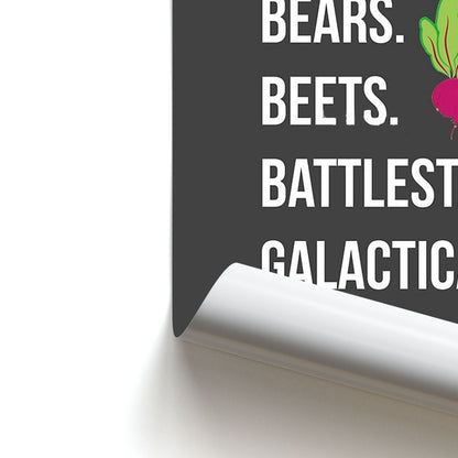 Bears. Beets. Battlestar Galactica Illustration Poster