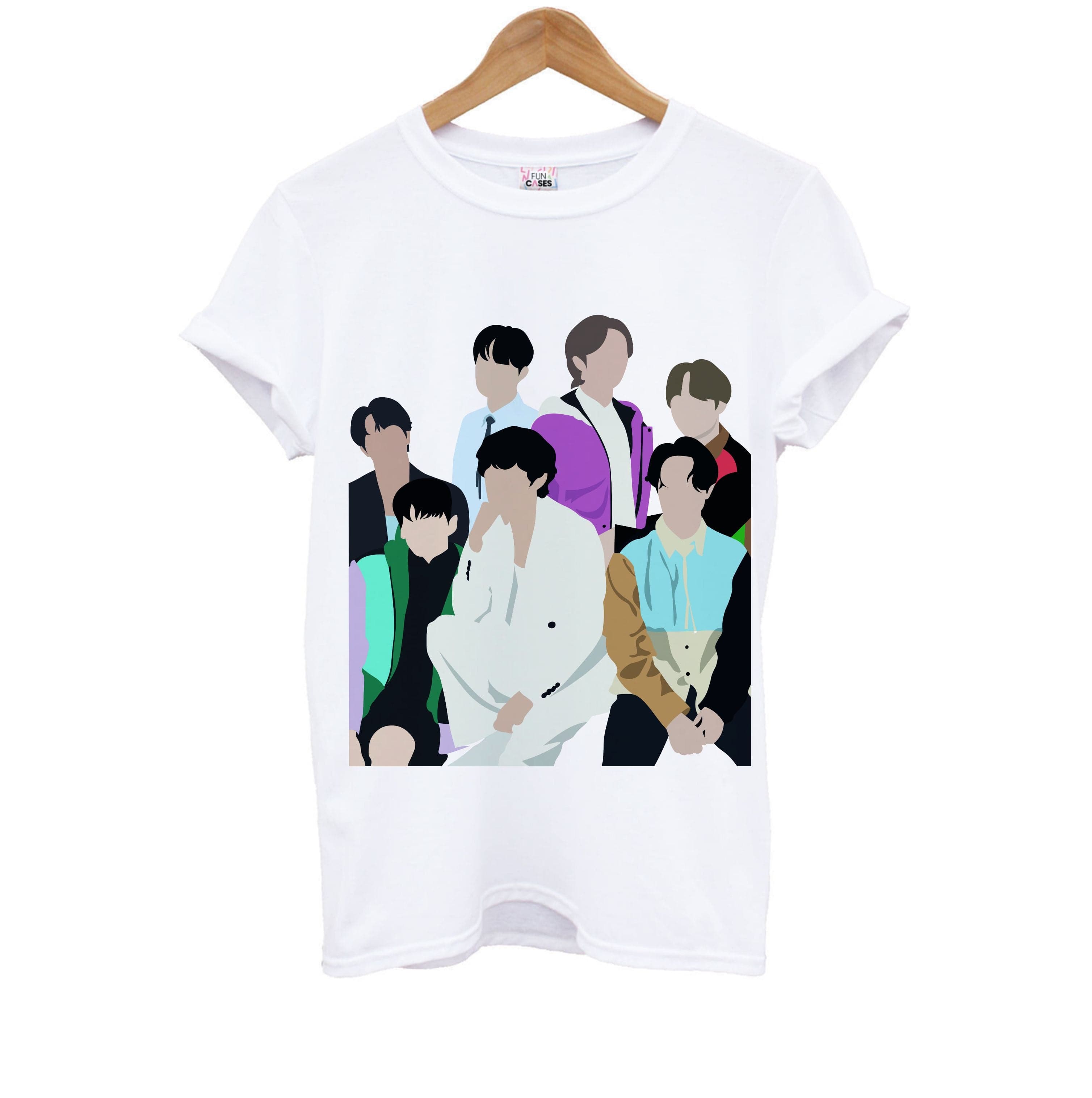 Blue K-Pop Band Members Kids T-Shirt