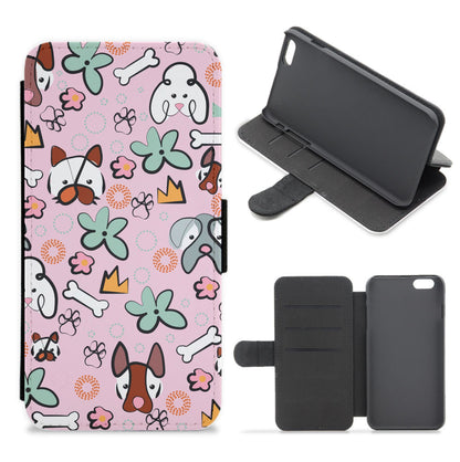 Bones and dogs - Dog Patterns Flip / Wallet Phone Case