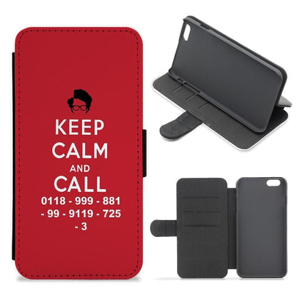 Keep Calm And Call - Moss The IT Crowd Flip / Wallet Phone Case - Fun Cases