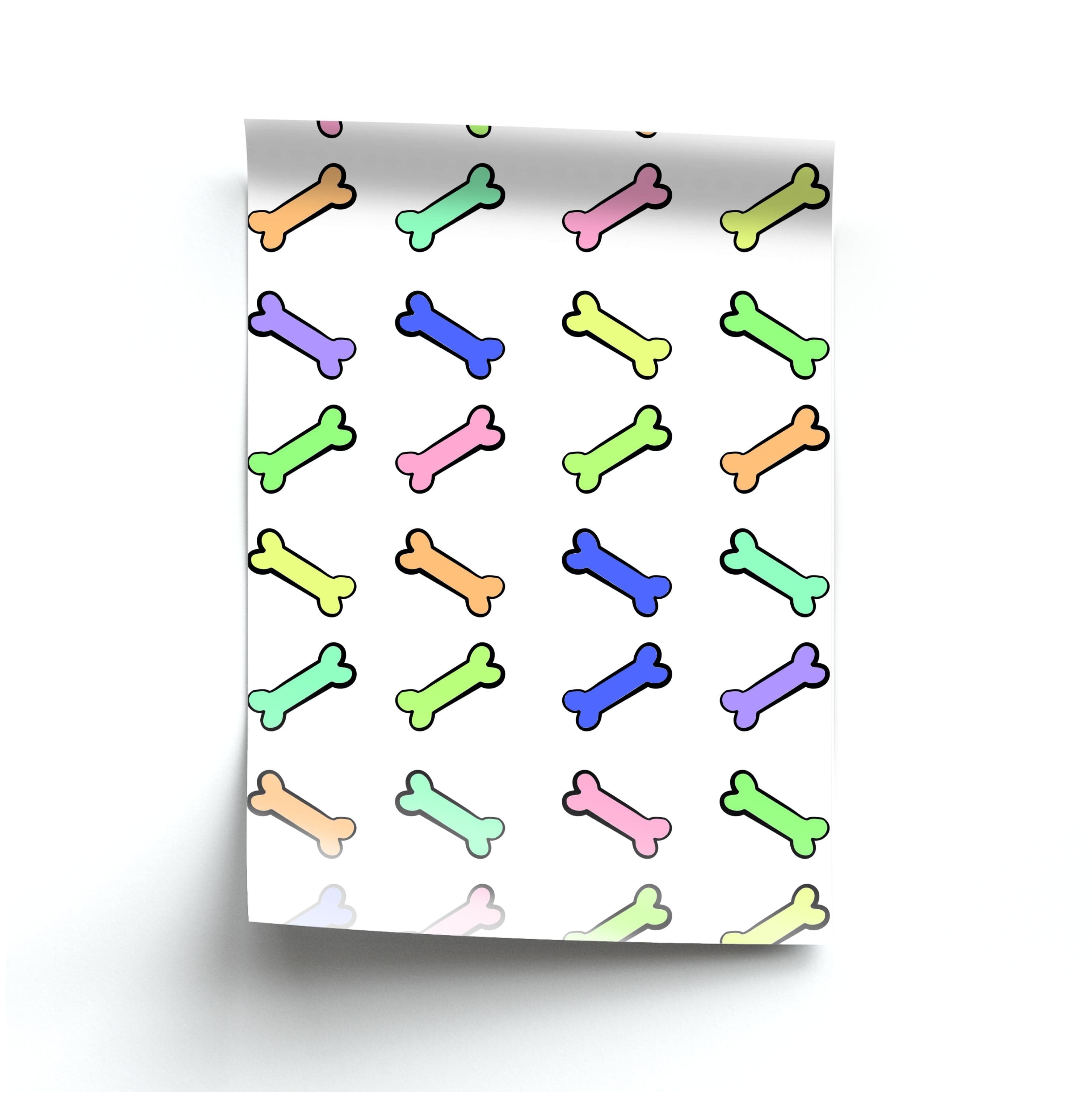 Multi colour bones - Dog Patterns Poster