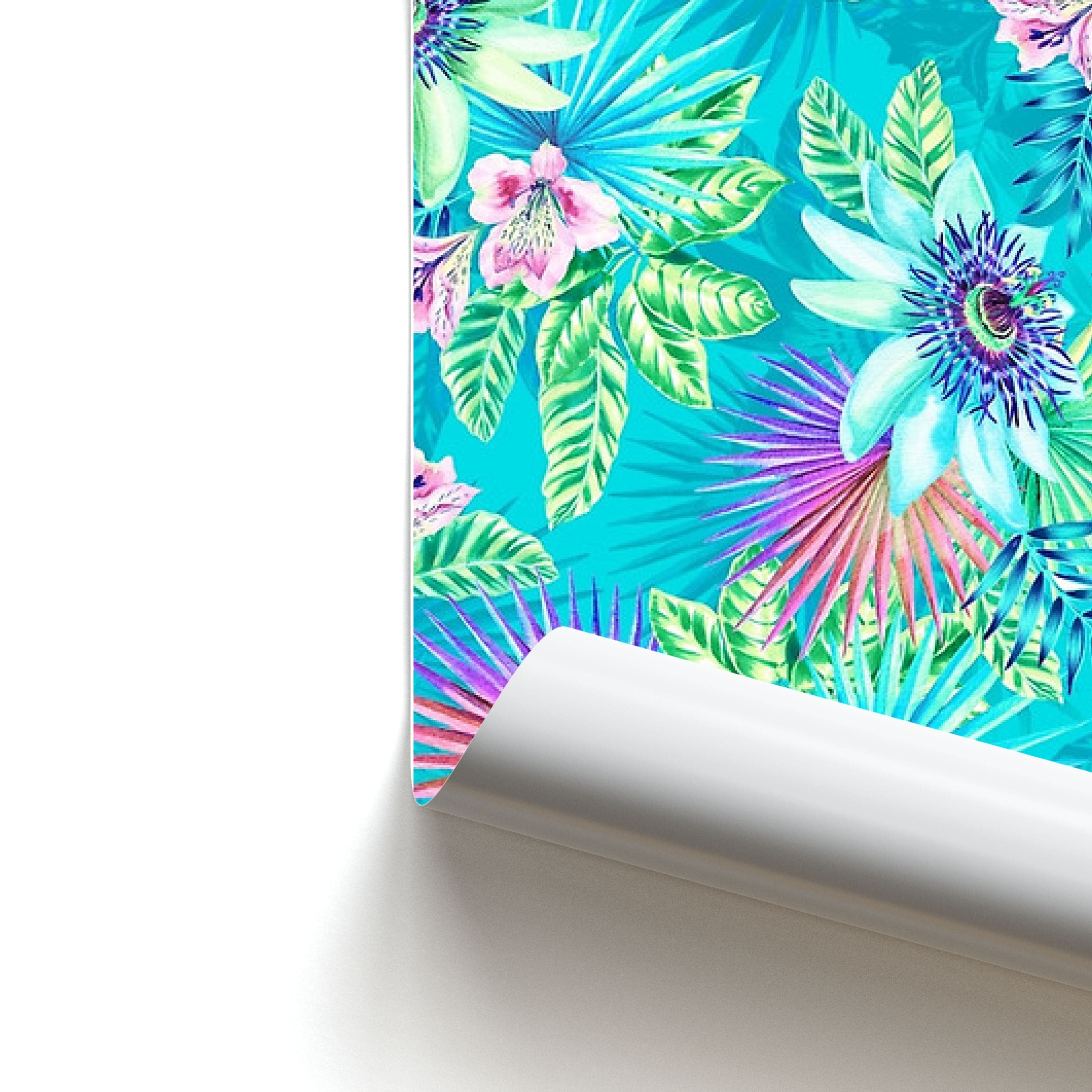 Blue Floral Pattern Poster