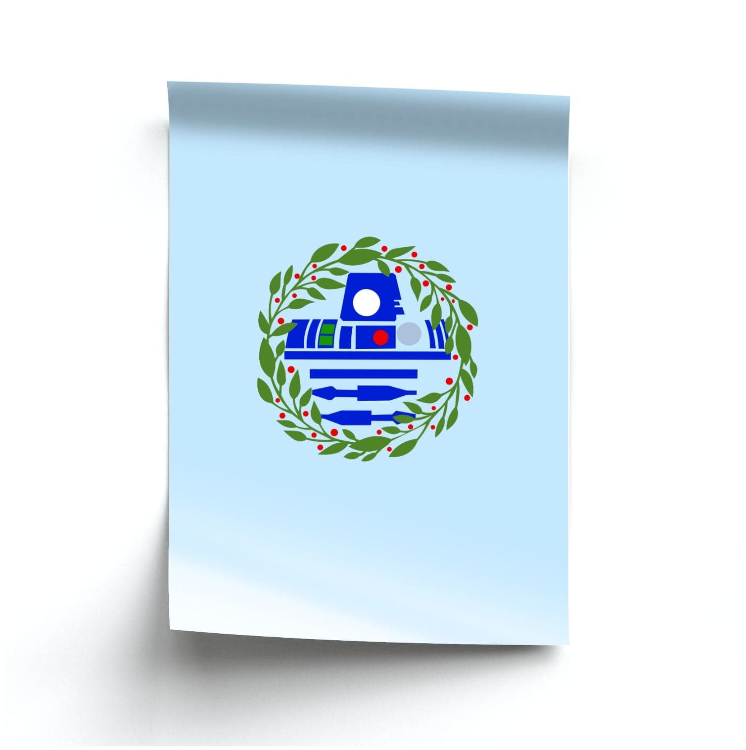 R2D2 Christmas Wreath Poster