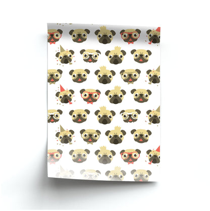 Pug Life - Pug Pattern Poster