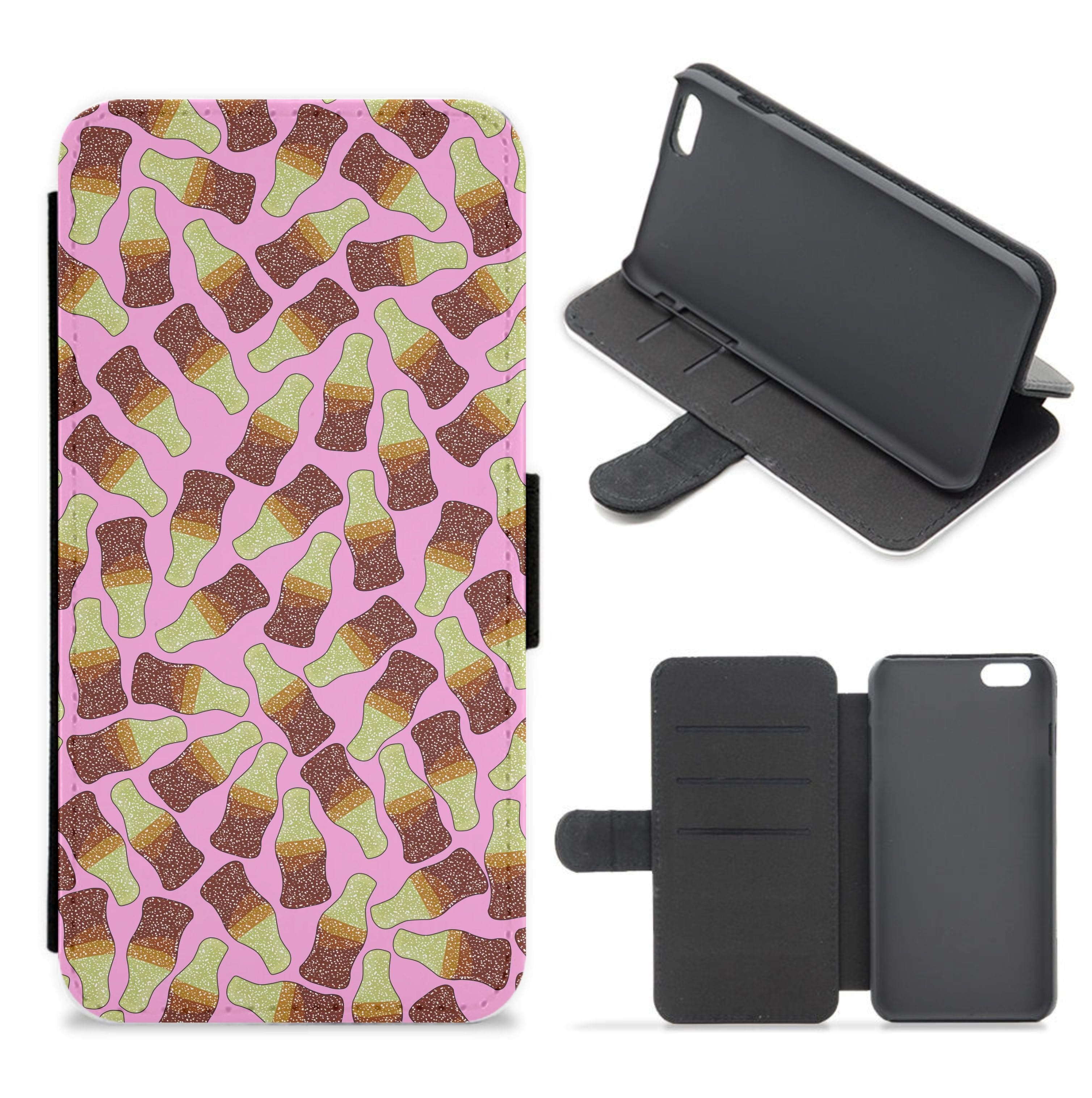 Cola Bottles - Sweets Patterns Flip / Wallet Phone Case