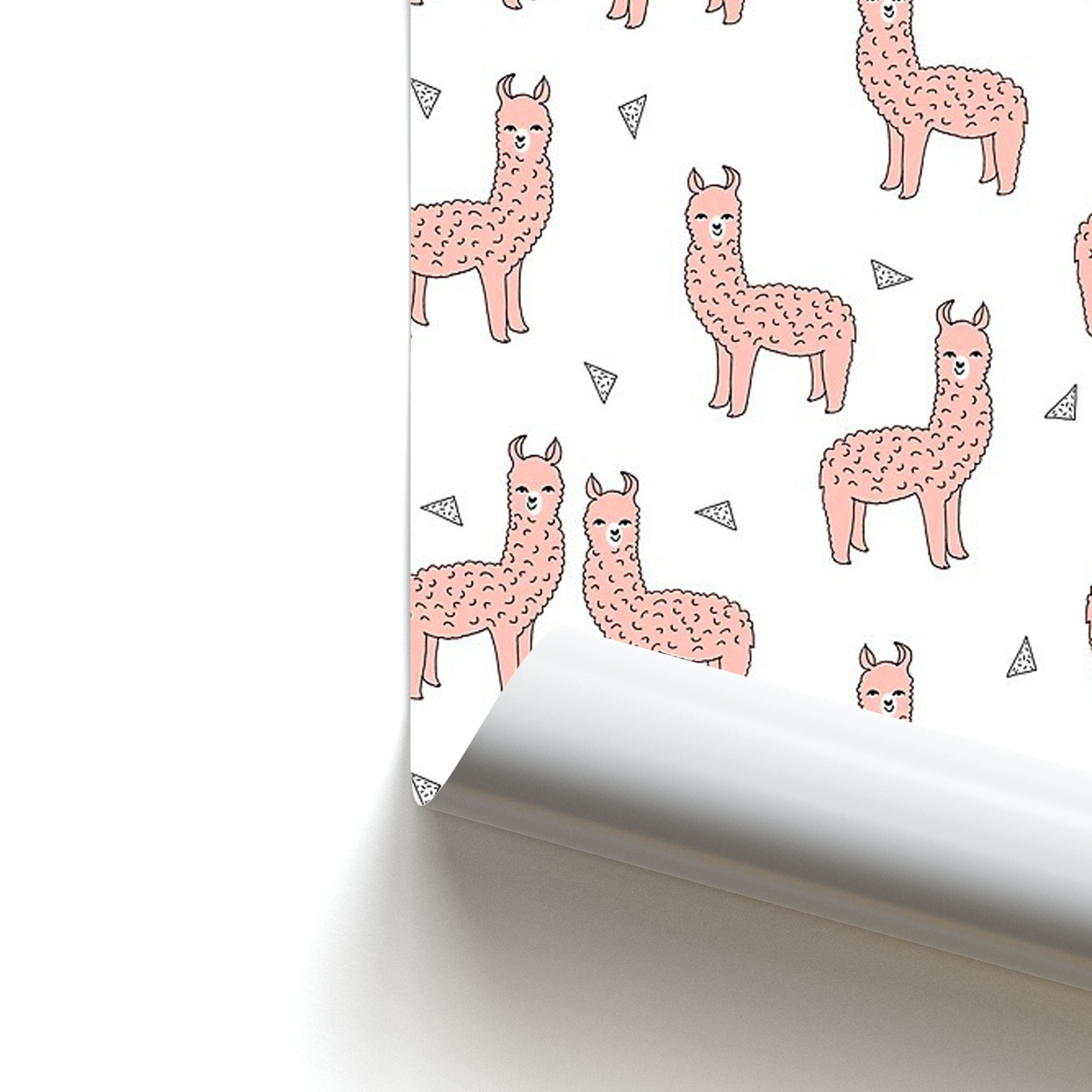 Pale Pink Alpaca Pattern Poster