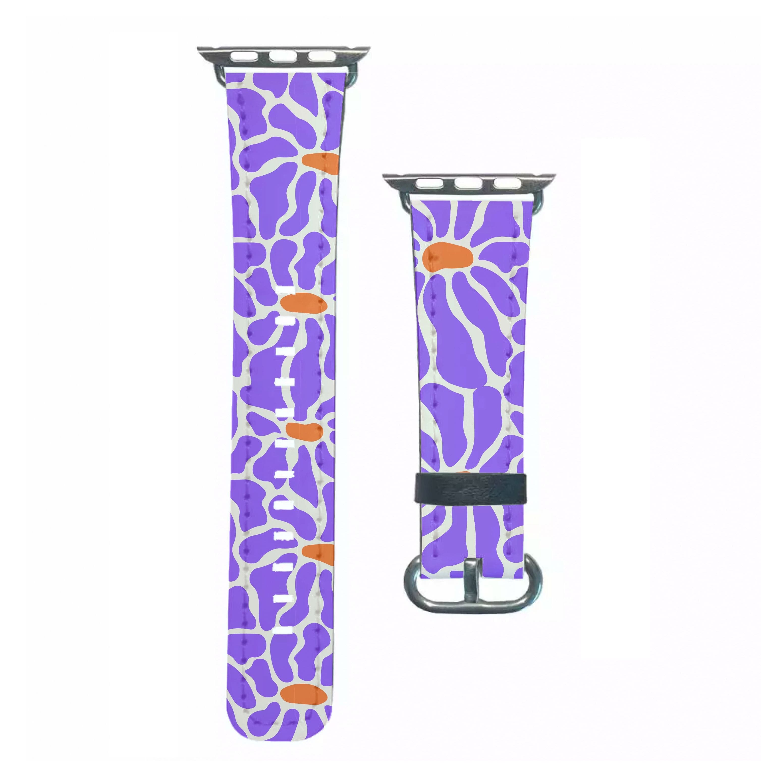 Purple Flowers - Summer Apple Watch Strap