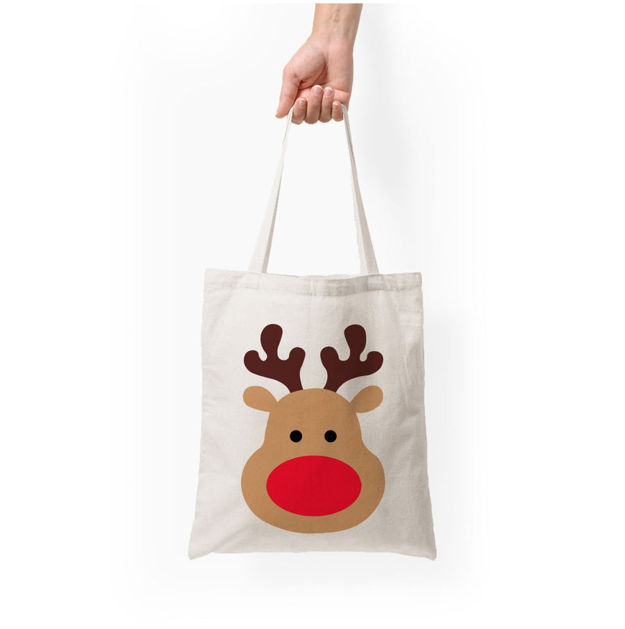 Rudolph Face - Christmas Tote Bag