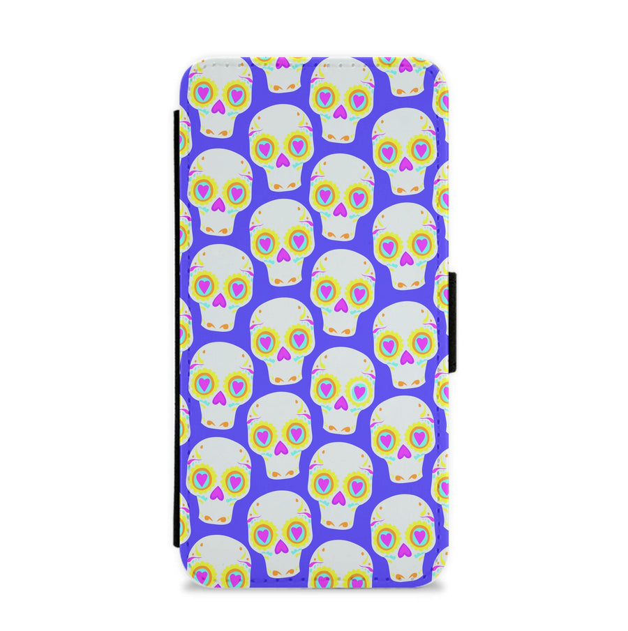 Skull Pattern - Halloween Flip / Wallet Phone Case