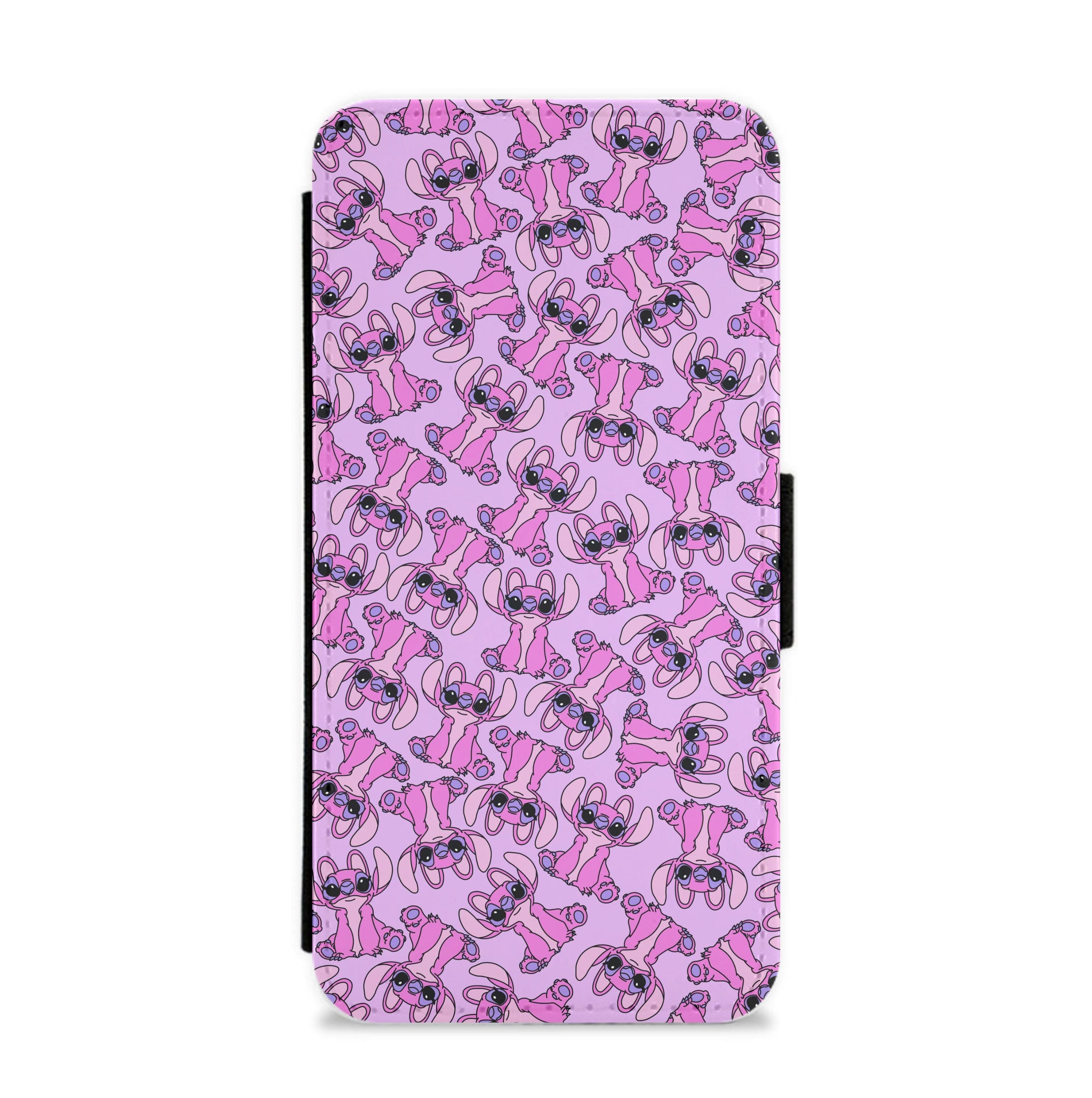 Angel Pink Alien Pattern Flip / Wallet Phone Case