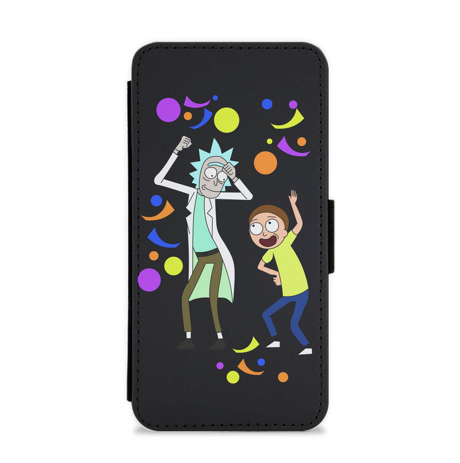 Rick And Morty Dancing Flip / Wallet Phone Case