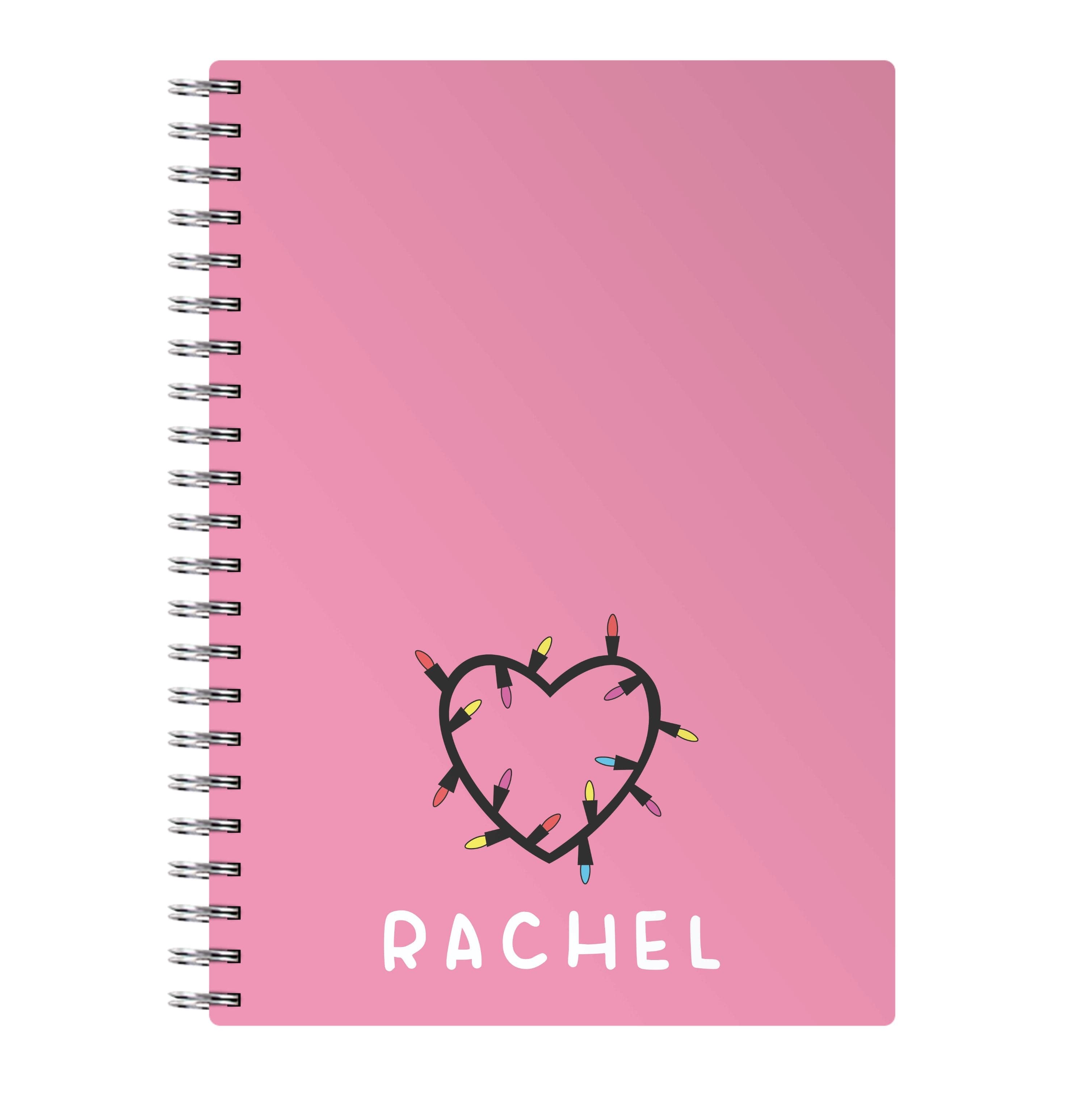 Heart Shaped Fairy Lights - Personalised Stranger Notebook