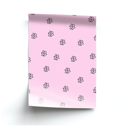 Detail Flower Pattern - Pink Poster