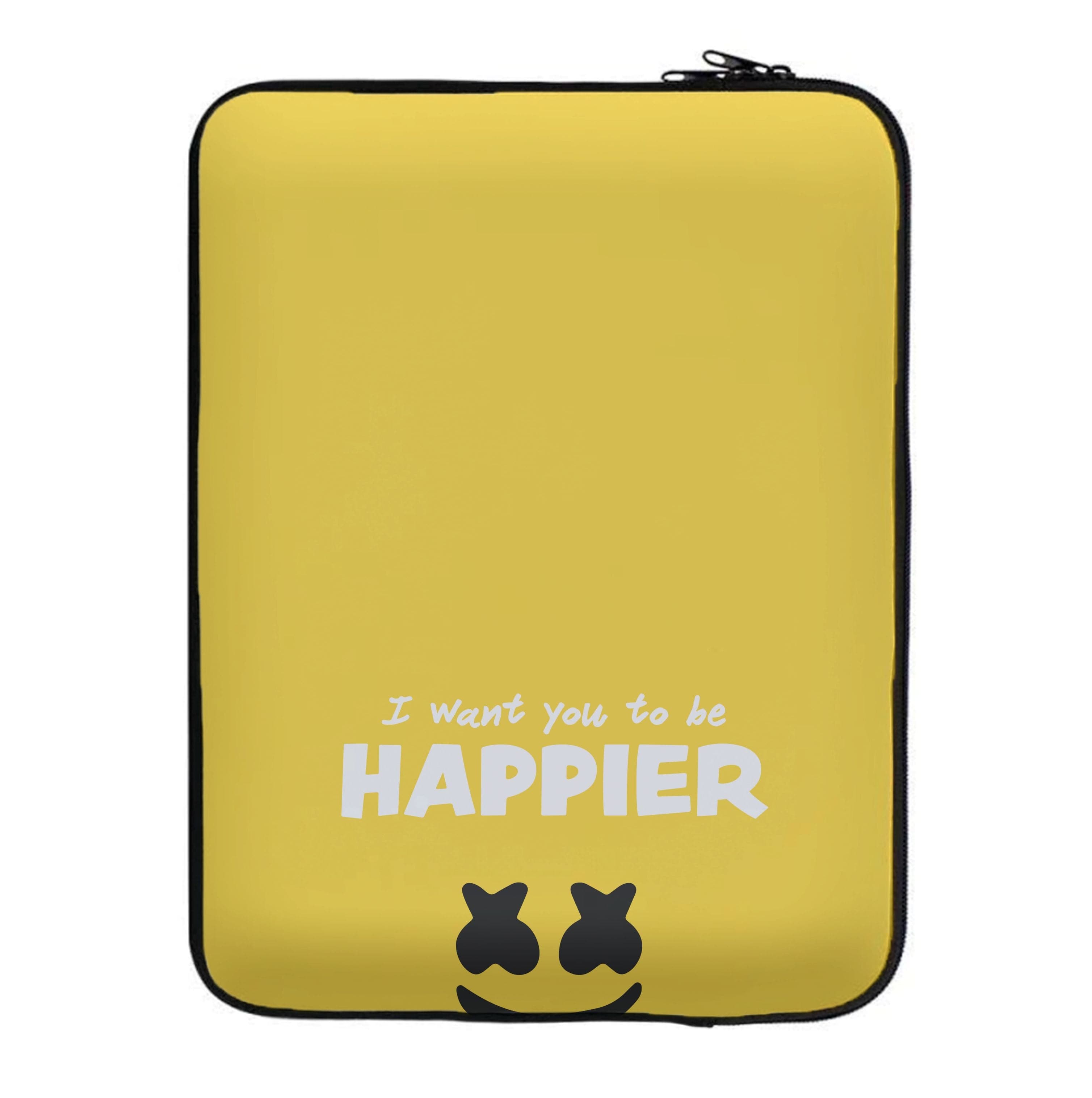 I Want You To Be Happier - White Helmet DJ Laptop Sleeve