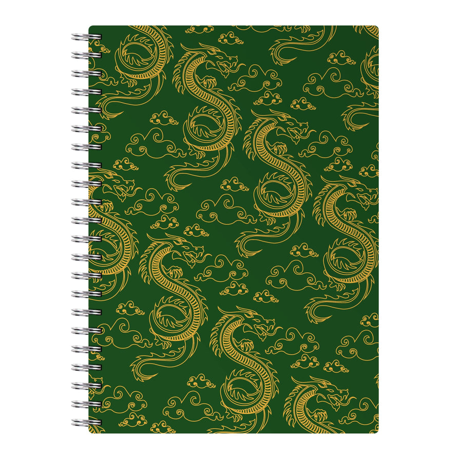 Green And Gold Dragon Pattern Notebook