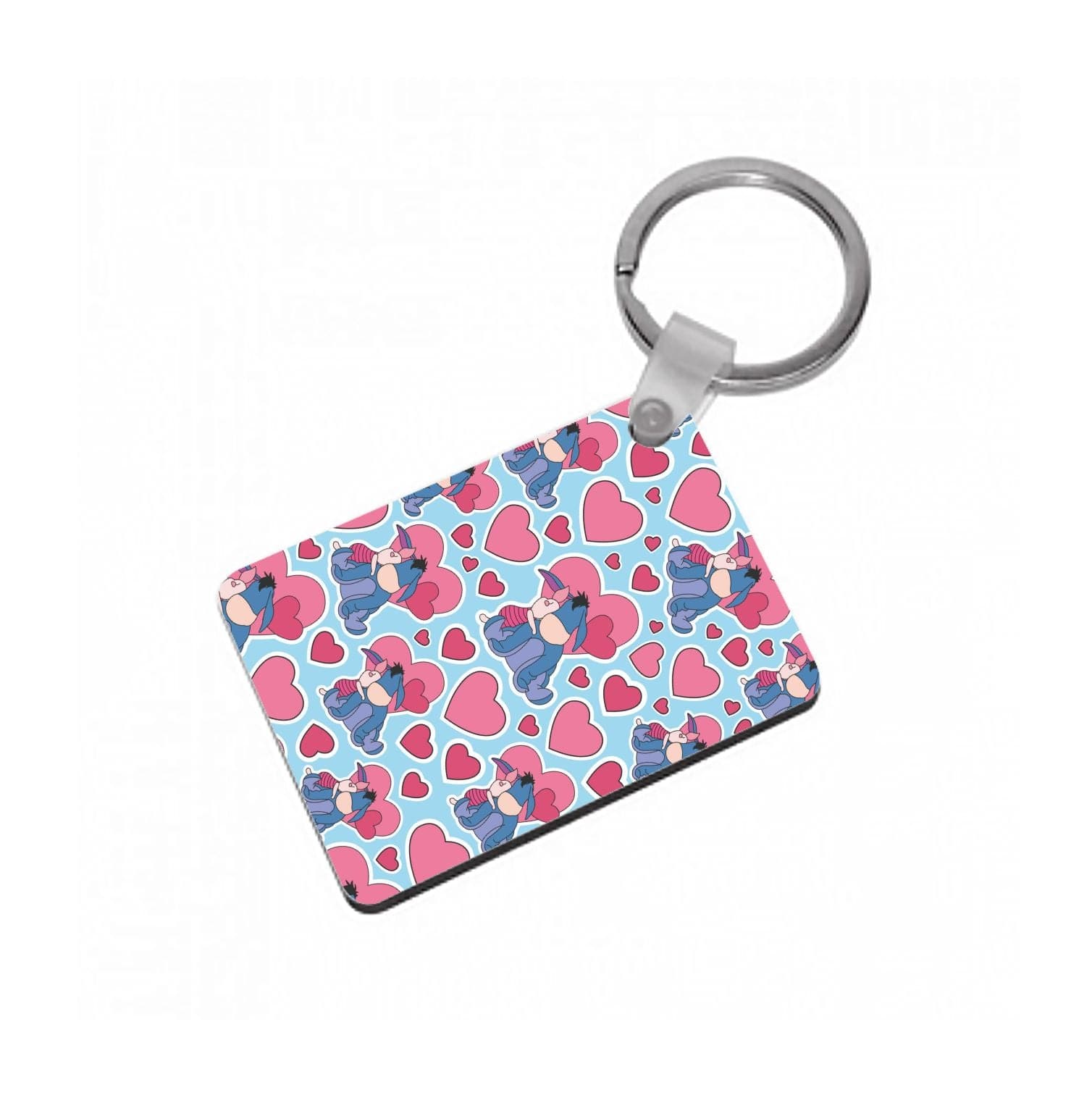 Donkey and Pig Pattern Valentine's Keyring