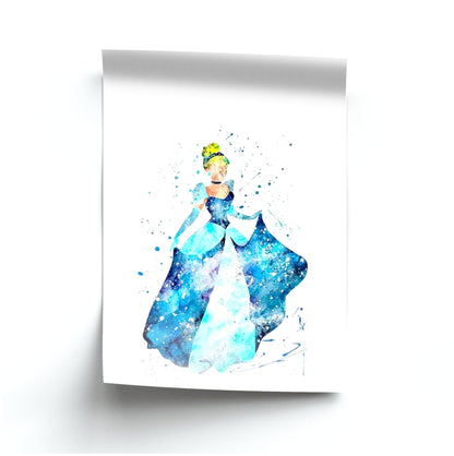 Watercolour Cinderella Fairytale Poster