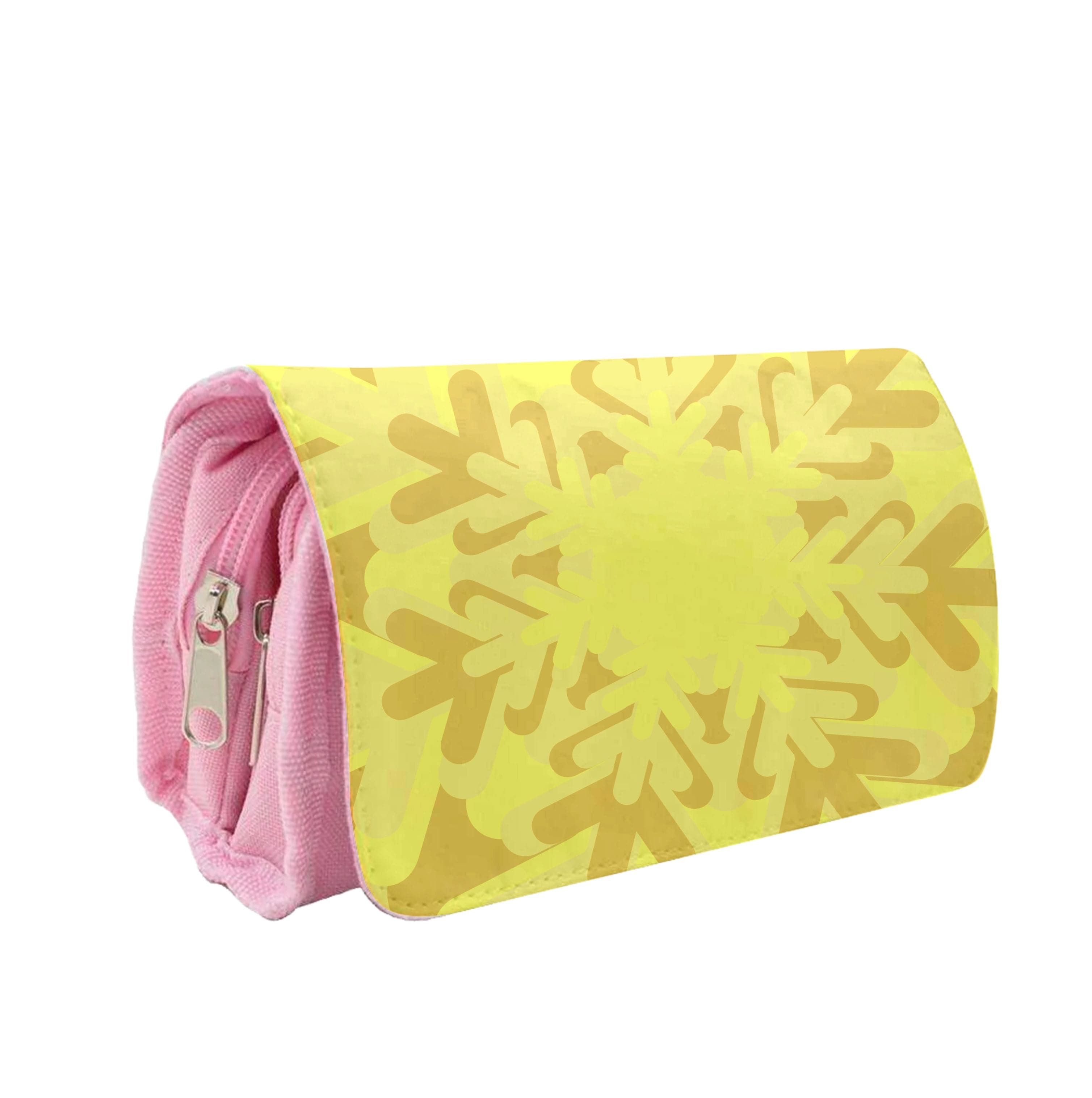 Yellow - Colourful Snowflakes Pencil Case