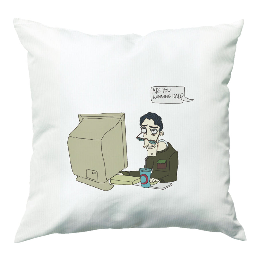 Are You Winning Dad - Coraline Cushion