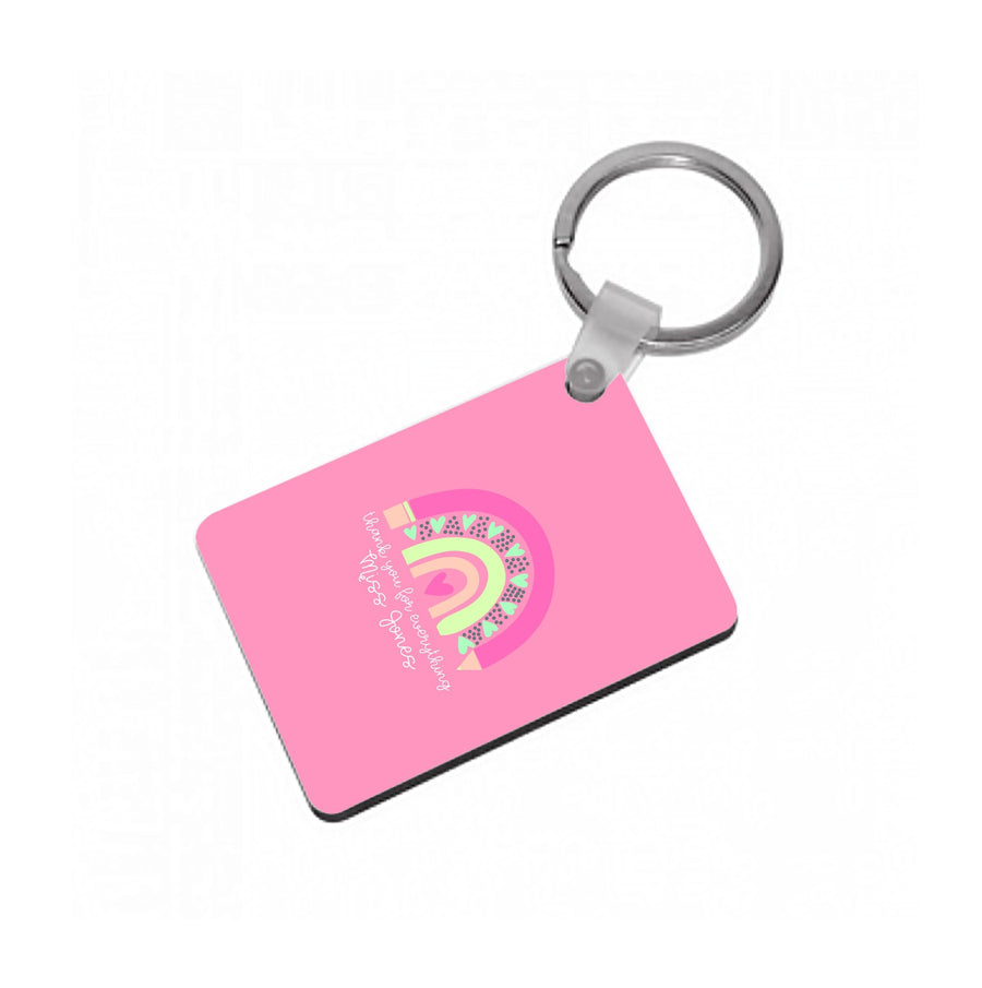 Thank You For Everything - Personalised Teachers Gift Keyring
