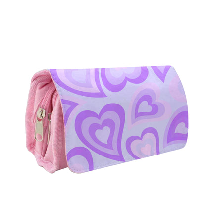 Purple Hearts - Trippy Patterns Pencil Case