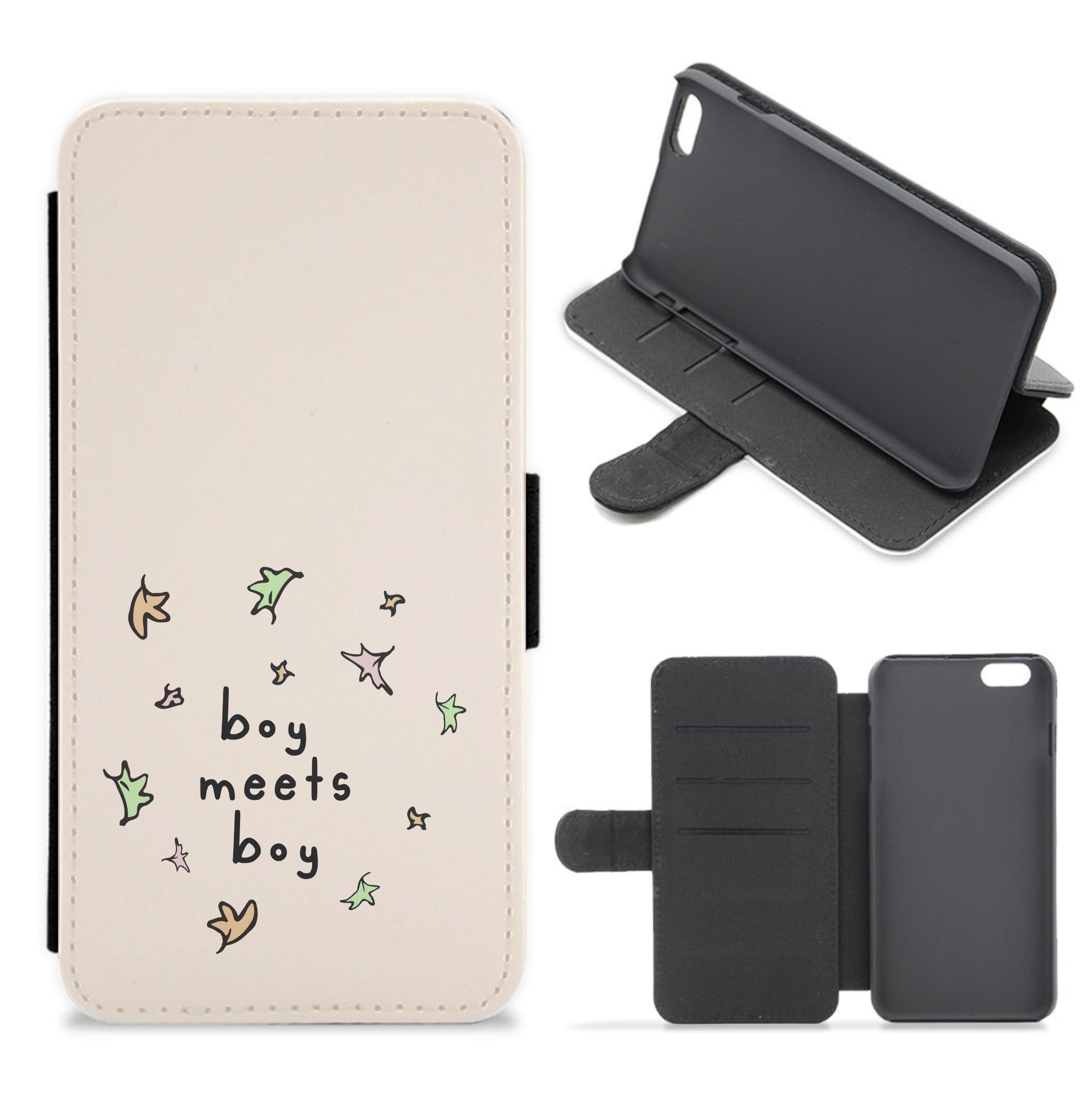 Boy Meets Boy - Heart TV Flip / Wallet Phone Case