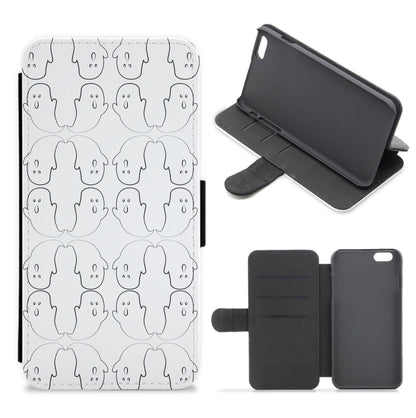 Ghost Pattern - Halloween Flip / Wallet Phone Case