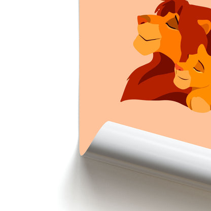 King Lion And Cub Poster