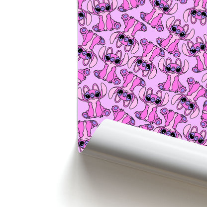 Angel Pink Alien Pattern Poster